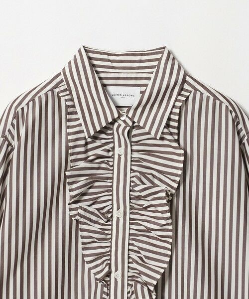 UNITED ARROWS / ユナイテッドアローズ シャツ・ブラウス | アシンメトリー フリル レギュラーシャツ | 詳細1