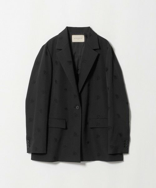 UNITED ARROWS / ユナイテッドアローズ テーラードジャケット | フラワー ジャガード バックフレア ジャケット（BLACK）