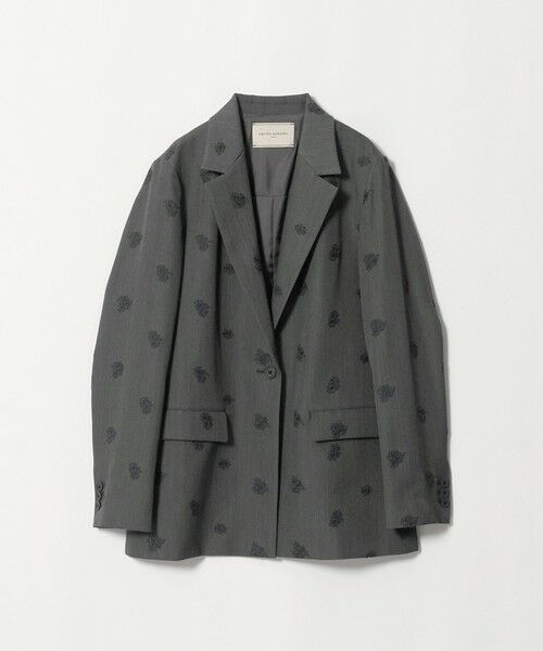 UNITED ARROWS / ユナイテッドアローズ テーラードジャケット | フラワー ジャガード バックフレア ジャケット（MD.GRAY）
