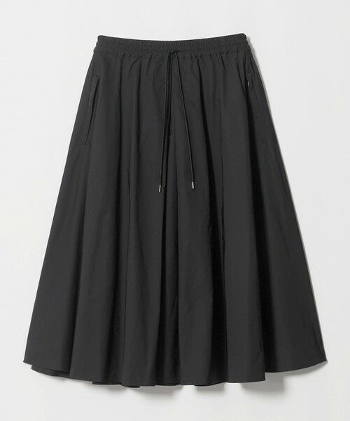 UNITED ARROWS / ユナイテッドアローズ ロング・マキシ丈スカート | タフタ ジップ フレアスカート ‐ウォッシャブル‐（BLACK）