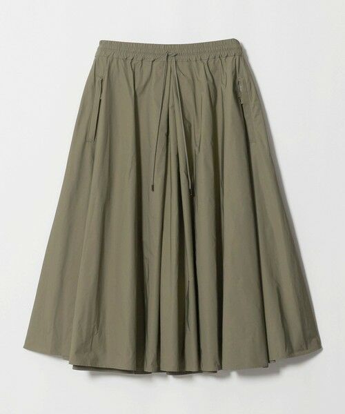 UNITED ARROWS / ユナイテッドアローズ ロング・マキシ丈スカート | タフタ ジップ フレアスカート ‐ウォッシャブル‐（OLIVE）
