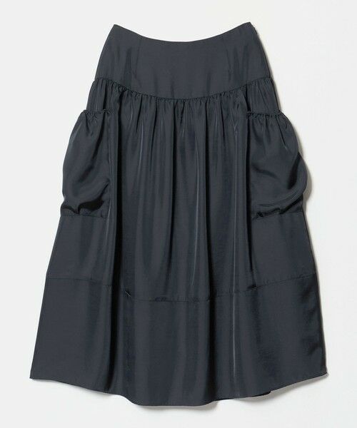 UNITED ARROWS / ユナイテッドアローズ ロング・マキシ丈スカート | シルクライク ティアード スカート ‐ウォッシャブル‐（NAVY）