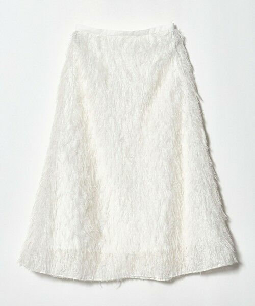 UNITED ARROWS / ユナイテッドアローズ ロング・マキシ丈スカート | へアリー フリンジ フレアスカート ‐ウォッシャブル‐（OFF WHITE）