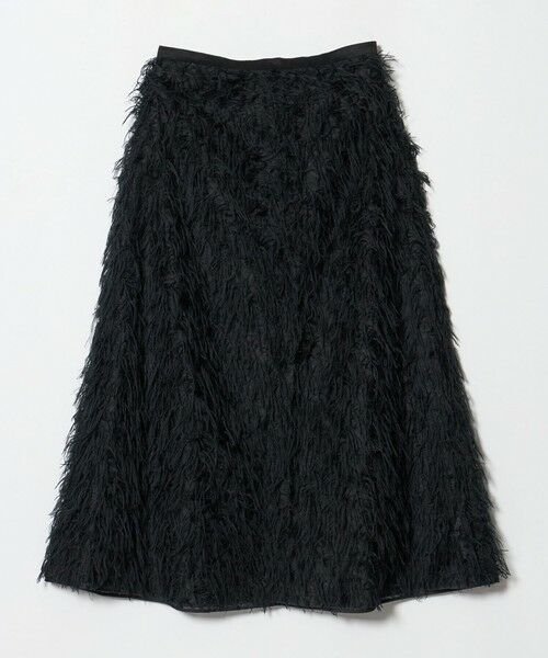 UNITED ARROWS / ユナイテッドアローズ ロング・マキシ丈スカート | へアリー フリンジ フレアスカート ‐ウォッシャブル‐（BLACK）