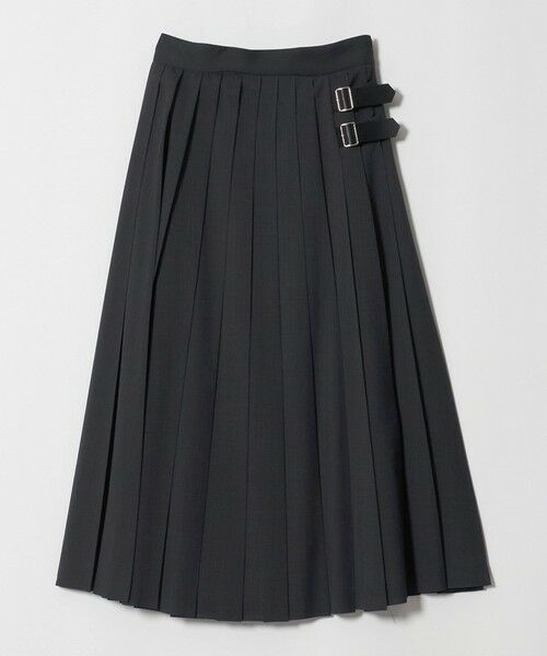 UNITED ARROWS / ユナイテッドアローズ ロング・マキシ丈スカート | ベルト プリーツ スカート（DK.GRAY）