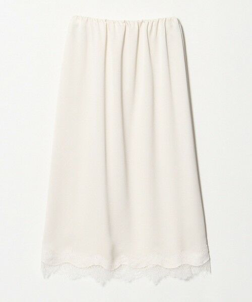 UNITED ARROWS / ユナイテッドアローズ ロング・マキシ丈スカート | サテン レース コンビ スカート（OFF WHITE）