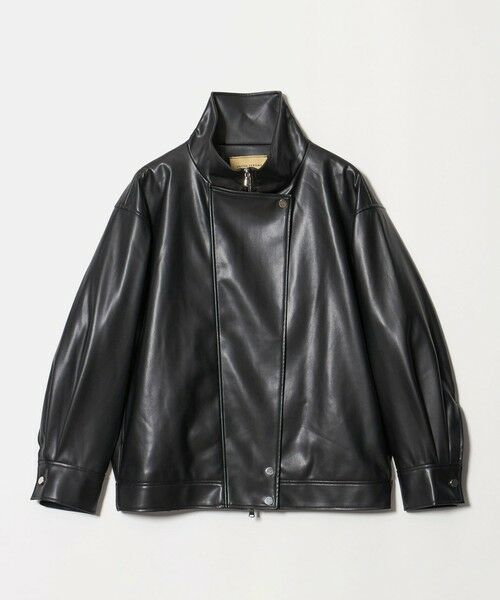 UNITED ARROWS / ユナイテッドアローズ ブルゾン | スタンドカラー レザーライク ブルゾン（BLACK）