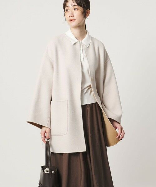 UNITED ARROWS / ユナイテッドアローズ その他アウター | バイカラー リバー ミドルコート（OFF WHITE）