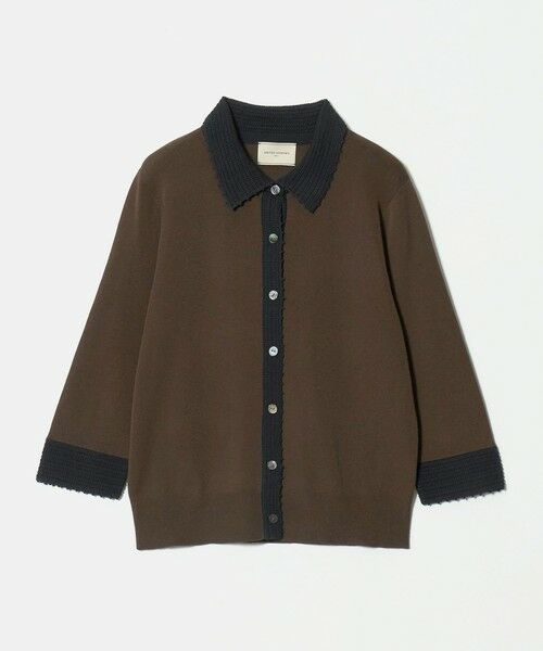 UNITED ARROWS / ユナイテッドアローズ カーディガン・ボレロ | クロシェ ポロカーディガン ‐ウォッシャブル‐（DK.BROWN）
