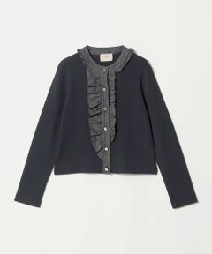 UNITED ARROWS / ユナイテッドアローズ カーディガン・ボレロ | デニムライク フリル カーディガン ‐ウォッシャブル‐
