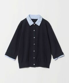 UNITED ARROWS / ユナイテッドアローズ カーディガン・ボレロ | 4WAY エンブロイダリー シャツ コンビ ニット ‐ウォッシャブル‐