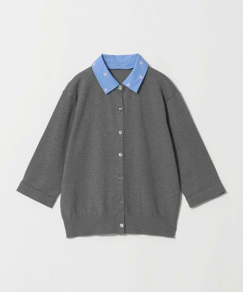 UNITED ARROWS / ユナイテッドアローズ カーディガン・ボレロ | 4WAY エンブロイダリー シャツ コンビ ニット ‐ウォッシャブル‐ | 詳細10