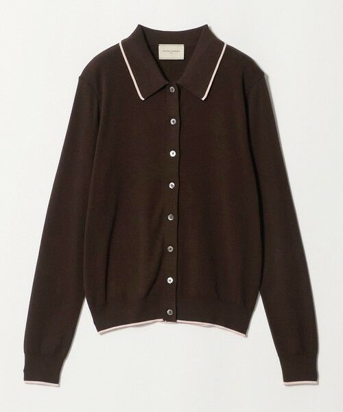 UNITED ARROWS / ユナイテッドアローズ カーディガン・ボレロ | ポロカーディガン ‐ウォッシャブル‐（DK.BROWN）