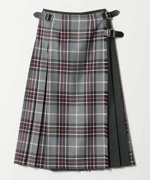 UNITED ARROWS / ユナイテッドアローズ ロング・マキシ丈スカート | 【別注】＜O'NEIL of DUBLIN＞コンビ チェック プリーツスカート（DK.GRAY）
