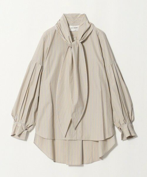 UNITED ARROWS / ユナイテッドアローズ Tシャツ | ＜MARILYN MOON＞ストライプ ボウタイ ブラウス（LT.GRAY）
