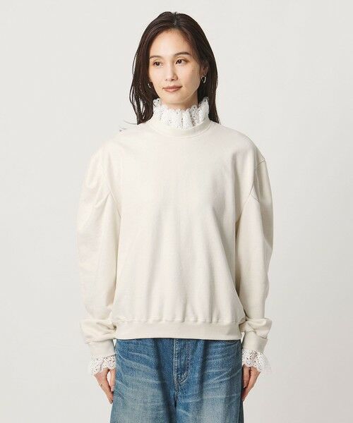 UNITED ARROWS / ユナイテッドアローズ スウェット | 【別注】＜dahl’ia＞レース ドッキング スウェット ‐united LOVE project 2026 | 詳細7