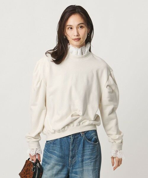 UNITED ARROWS / ユナイテッドアローズ スウェット | 【別注】＜dahl’ia＞レース ドッキング スウェット ‐united LOVE project 2026 | 詳細2