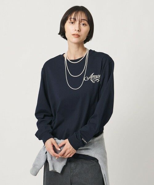 UNITED ARROWS / ユナイテッドアローズ Tシャツ | 【別注】＜NOMADIS＞AMOUR/H  ロングスリーブ Tシャツ（NAVY）