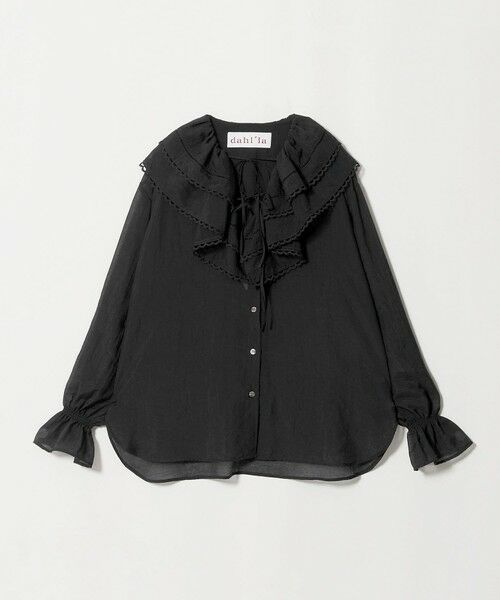 UNITED ARROWS / ユナイテッドアローズ シャツ・ブラウス | 【別注】＜dahl’ia＞フリル ドレープ ブラウス（BLACK）