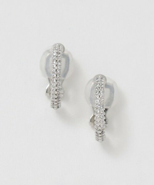 UNITED ARROWS / ユナイテッドアローズ ピアス・イヤリング | パヴェ フープイヤリング（SILVER）