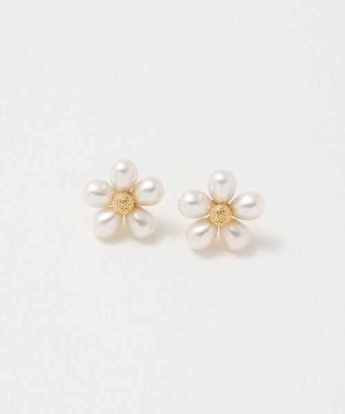 UNITED ARROWS / ユナイテッドアローズ ピアス・イヤリング | イミテーションパール フラワー ピアス（WHITE）