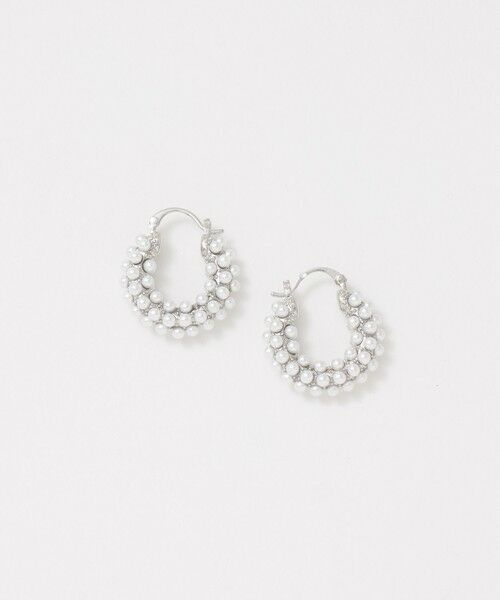 UNITED ARROWS / ユナイテッドアローズ ピアス・イヤリング | イミテーションパール フープピアス（SILVER）