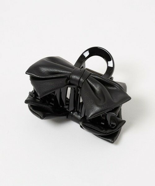UNITED ARROWS / ユナイテッドアローズ カチューシャ・カチューム・その他 | レザーライク リボン ヘアクリップ（BLACK）
