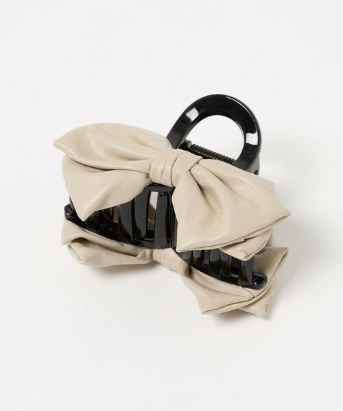 UNITED ARROWS / ユナイテッドアローズ カチューシャ・カチューム・その他 | レザーライク リボン ヘアクリップ（BEIGE）