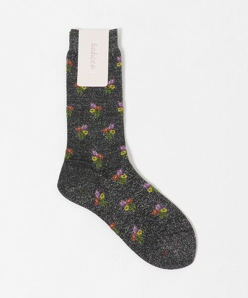 UNITED ARROWS / ユナイテッドアローズ ソックス | ＜babaco＞フラワーラメ ソックス（BLACK）
