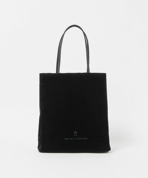 UNITED ARROWS / ユナイテッドアローズ トートバッグ | ベロア ロゴ トートバッグ（BLACK）