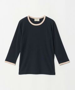 ７分袖 リブ バイカラー パイピング カットソー