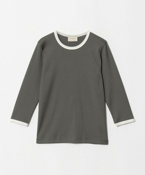 UNITED ARROWS / ユナイテッドアローズ カットソー | ７分袖 リブ バイカラー パイピング カットソー（DK.GRAY）