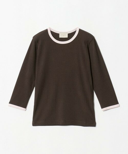 UNITED ARROWS / ユナイテッドアローズ カットソー | ７分袖 リブ バイカラー パイピング カットソー（DK.BROWN）