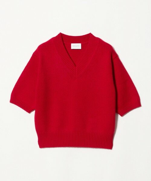 UNITED ARROWS / ユナイテッドアローズ ニット・セーター | CA/W ハーフスリーブ Vネック ニット（RED）