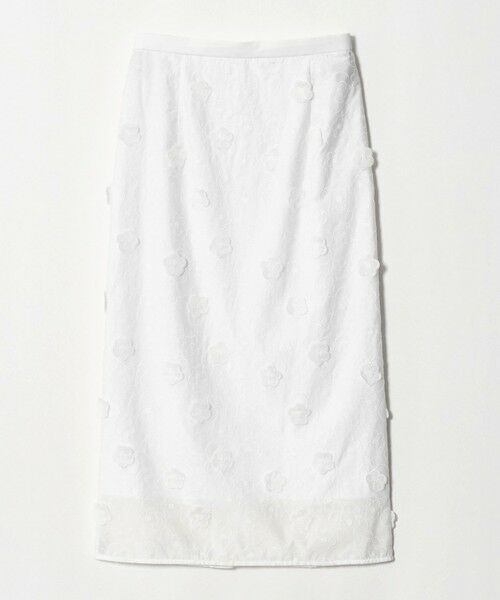 UNITED ARROWS / ユナイテッドアローズ ロング・マキシ丈スカート | 3Dフラワー タイトスカート ‐ウォッシャブル‐（WHITE）