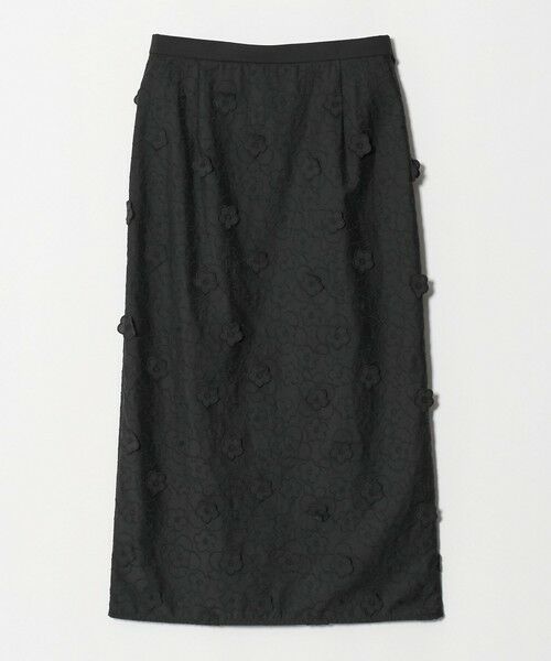 UNITED ARROWS / ユナイテッドアローズ ロング・マキシ丈スカート | 3Dフラワー タイトスカート ‐ウォッシャブル‐（BLACK）
