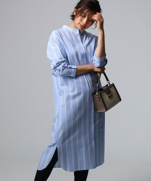 セール 洗える タイプライターストライプシャツワンピース ミニ丈 ひざ丈ワンピース Untitled アンタイトル ファッション通販 タカシマヤファッションスクエア