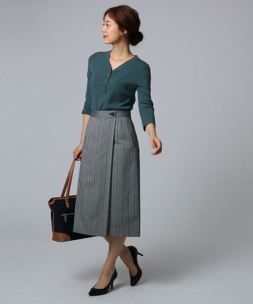 セール ワイドストライプ柄スカート ミニ ひざ丈スカート Untitled アンタイトル ファッション通販 タカシマヤファッションスクエア