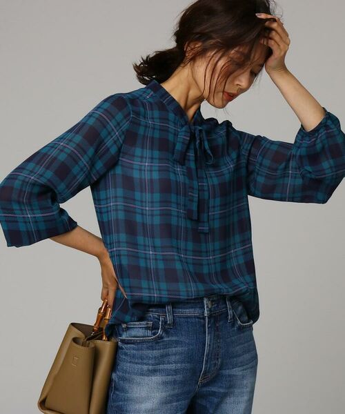 シアーチェックボウタイシャツ シャツ ブラウス Untitled アンタイトル ファッション通販 タカシマヤファッションスクエア