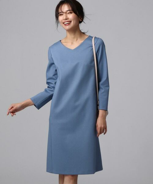 L 洗える グログランジャージワンピース ミニ丈 ひざ丈ワンピース Untitled アンタイトル ファッション通販 タカシマヤファッションスクエア