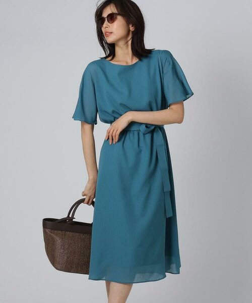 セール 洗える スリットスリーブミモレワンピース ミニ丈 ひざ丈ワンピース Untitled アンタイトル ファッション通販 タカシマヤファッションスクエア