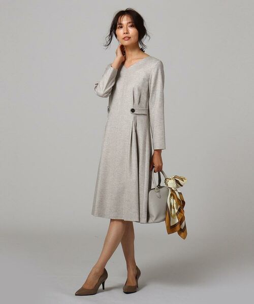 セール L メランジストレッチツィードワンピース ミニ丈 ひざ丈ワンピース Untitled アンタイトル ファッション通販 タカシマヤファッションスクエア