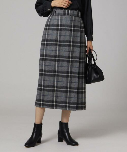 セール カベルニチェックラップ風スカート ミニ ひざ丈スカート Untitled アンタイトル ファッション通販 タカシマヤファッションスクエア