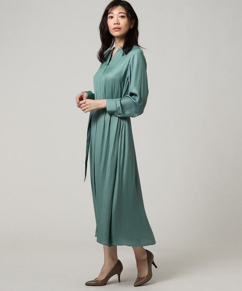レザーライクサテンワンピース ミニ丈 ひざ丈ワンピース Untitled アンタイトル ファッション通販 タカシマヤファッションスクエア