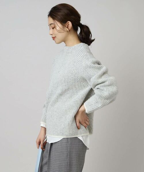 UNTITLED / アンタイトル ニット・セーター | 【ゆったり着られる】ストライプ編み パフスリーブニット | 詳細15