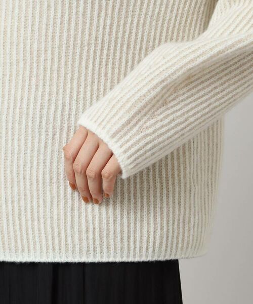 UNTITLED / アンタイトル ニット・セーター | 【ゆったり着られる】ストライプ編み パフスリーブニット | 詳細6