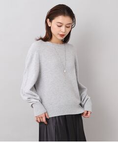 【洗える】シルク＆カシミヤ混 ボートネックニット