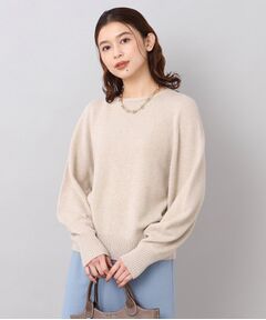 【洗える】シルク＆カシミヤ混 ボートネックニット