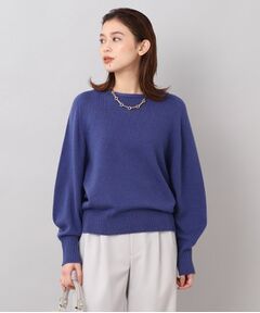 【洗える】シルク＆カシミヤ混 ボートネックニット