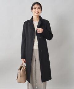 【日本製／2WAY衿】スタンドカラー ロングコート